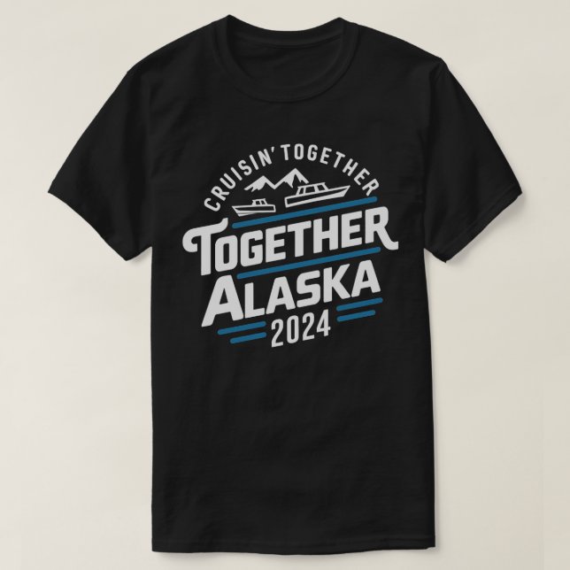 Camiseta cruzeiro em conjunto alaska 2024 viagem de férias (Frente do Design)