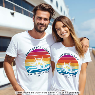 Camiseta Cruzeiro Familiar Roda de Navio Náutico Pôr do Sol