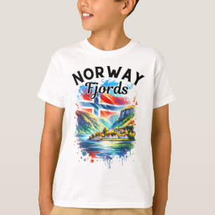 Camiseta Cruzeiro Fiordes Noruega Bandeira Norueguesa Escan