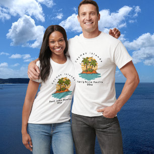 Camiseta Cruzeiro Tropical das Ilhas Cayman Pôr do Sol Lar