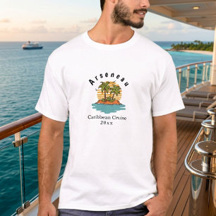Camiseta Cruzeiro Tropical das Ilhas Cayman Pôr do Sol Lar