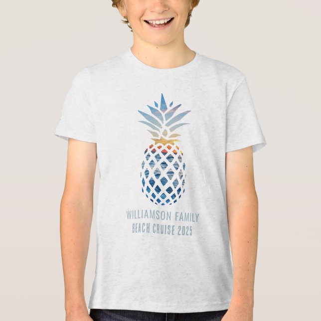 Camiseta Cruzeiro Tropical de Verão do Sunset Pineapple (Frente)