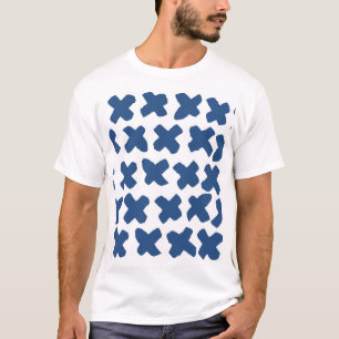 Camiseta Cruzes Shibori: Padrão do Indigo Batik