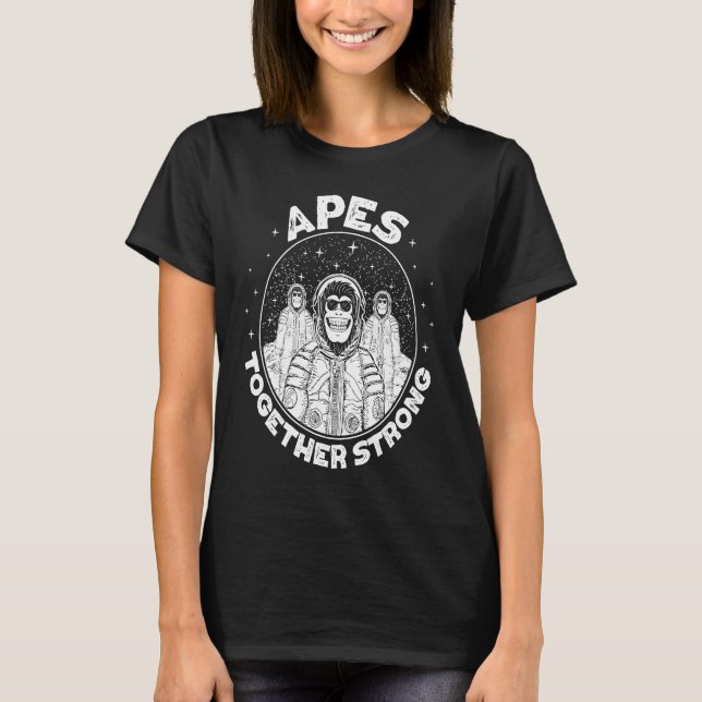 Camiseta Crypto Apes together strong Ape to the moon (Frente)