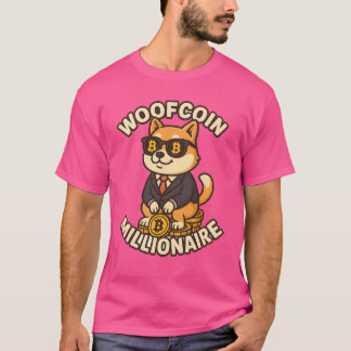 Camiseta Crypto King Dog - WoofCoin Millionaire