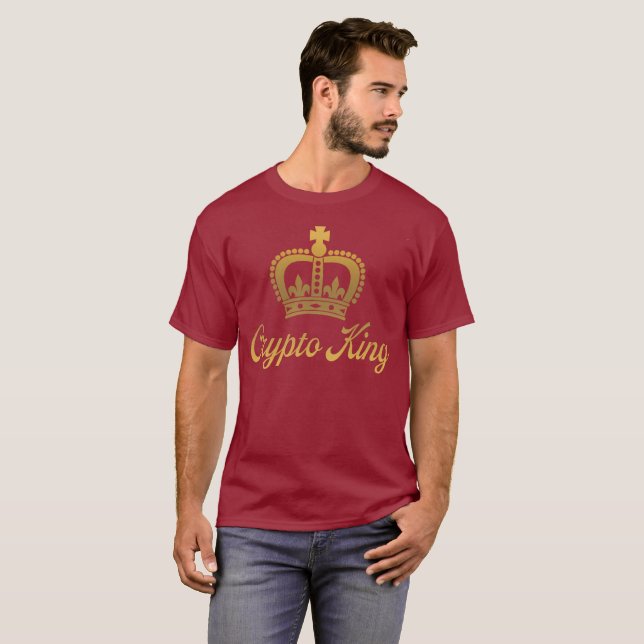 Camiseta Crypto King em Marrom e Dourado (Frente Completa)
