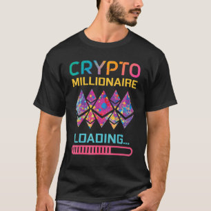 Camiseta Crypto Millionaire Carregando Moeda Ethum Mulher