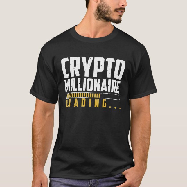Camiseta Crypto Millionaire Retro Moeda BTC Hodl Gra (Frente)