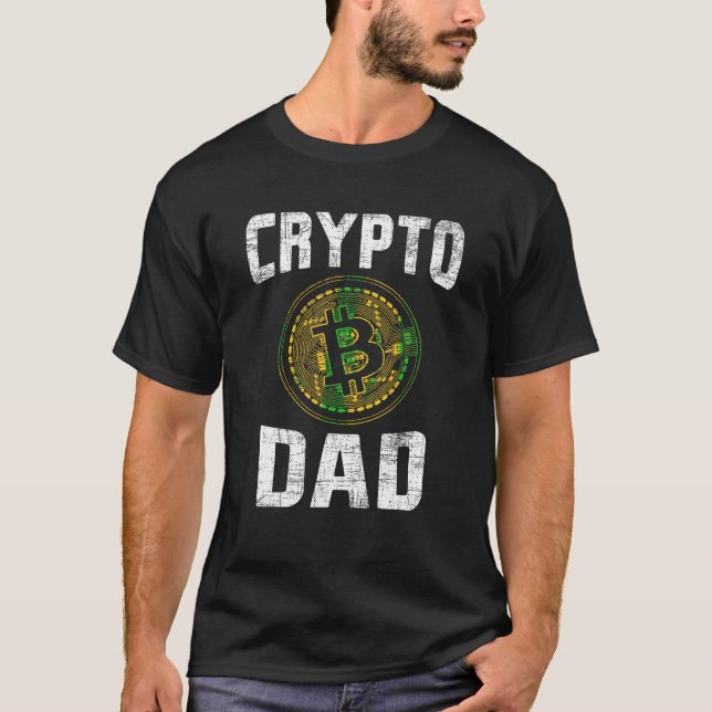 Camiseta Crypto Pai Investor Bull Day Trader Trading Bitcoi (Frente)