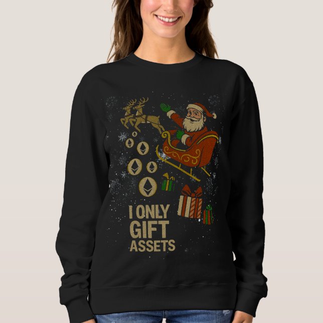 Camiseta Crypto Sleigh Ride™ Santa Holiday for ETH Stakers (Frente)
