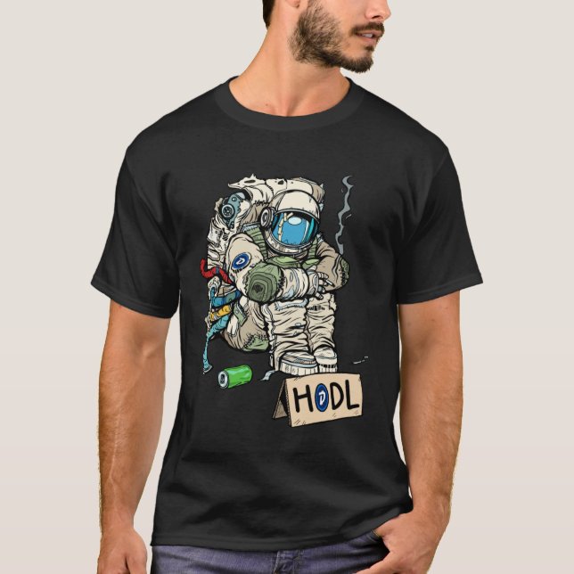 Camiseta Cryptocurrency Talk  Astronaut Hodler Begging For  (Frente)