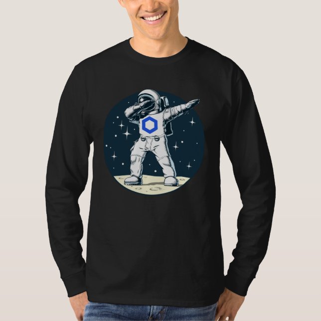 Camiseta Cryptocurrency Talk  Fun Chainlink Dabbing Space M (Frente)