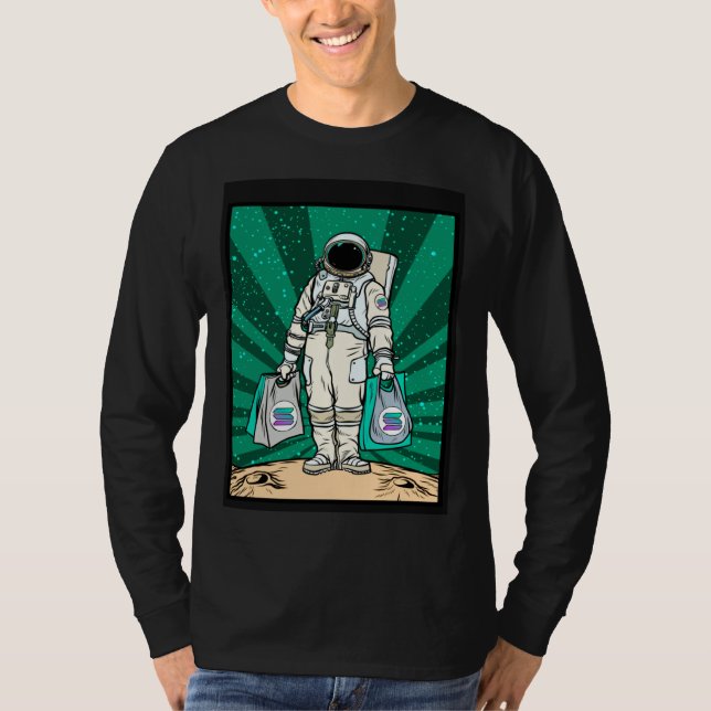 Camiseta Cryptocurrency Talk  To The Moon Solana Space Man  (Frente)