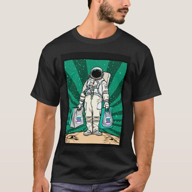 Camiseta Cryptocurrency Talk  To The Moon Solana Space Man  (Frente)