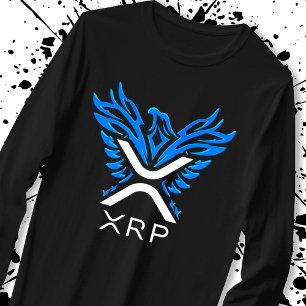 Camiseta Cryptocurrency XRP Logotipo Crypto Blue Ascensão P