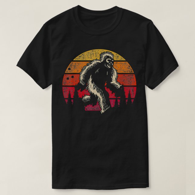 Camiseta Cryptozoology Sasquatch Yeti Cryptid Retro (Frente do Design)