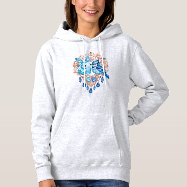 Camiseta Crystal Blue Bunny and Blue Jay Heart (Frente)