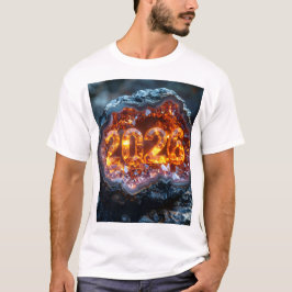 Camiseta Crystal Core 2026 – Fiery Digits in Geode Glow