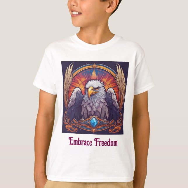 Camiseta Crystal Eagle: Emblema da Liberdade e da Ambição (Frente)