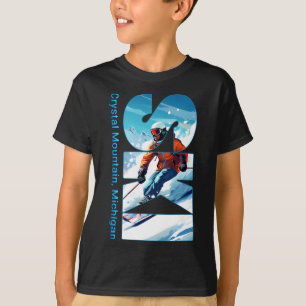 Camiseta Crystal Mountain Michigan Férias de Esqui Fazer Es