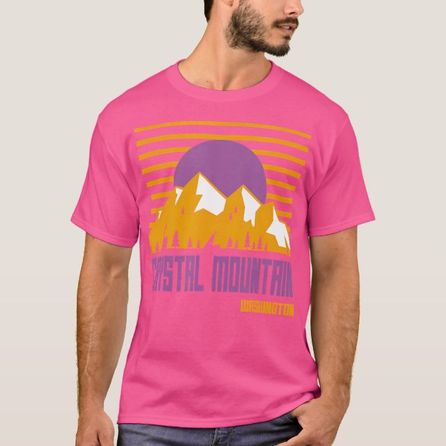 Camiseta Crystal Mountain Washington Vintage Mounts Hiki (Frente)