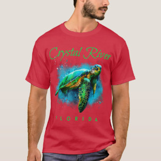 Camiseta Crystal River Florida Watercolor Sea Turtle