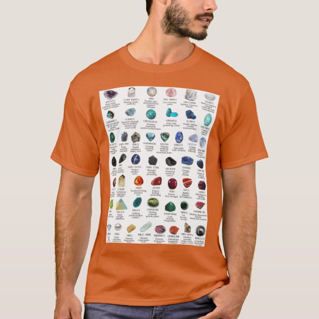 Camiseta crystals gemstones identification Premium retro (Frente)