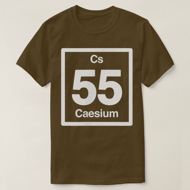 Camiseta Cs de césio, Elementos de Mesa Periódicos, 55.o an (Frente do Design)