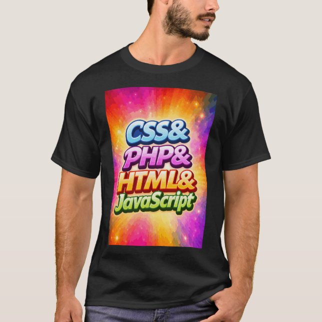 Camiseta CSS and PHP and HTML and JavaScript (Frente)
