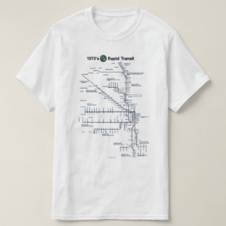 Camiseta CTA "L" Rapid Transit 1970s Map Chicago, Illinois