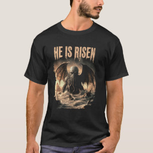 Camiseta Cthulhu, Ele Ressuscitou, Horror Cthulh Vintage de