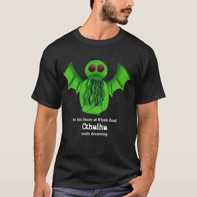Camiseta Cthulhu Espera TShirt Sonhando (Frente)