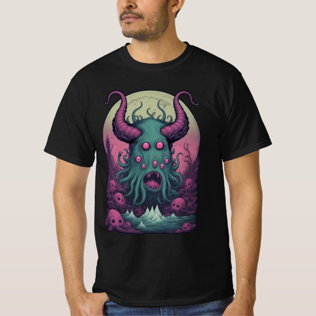 Camiseta Cthulhu Ilusão da Loucura do horror - Muitos olhos (Frente)