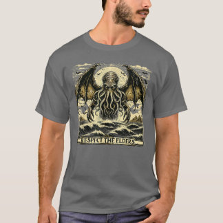 Camiseta Cthulhu Respeite os Anciãos Vintage Horror Cósmico
