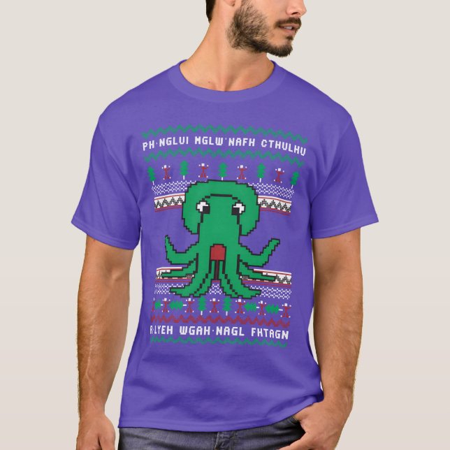 Camiseta Cthulhu Ugly Christmas Sweater (Frente)