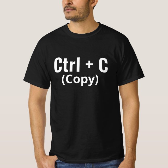 Camiseta Ctrl + C Copiar Tecnologia Divertida Prog (Frente)