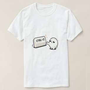 Camiseta Ctrl Z Desfaça Erros - Personagem Engraçado de Tec