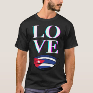 Camiseta Cuba AMA CUBA GRATUITA DE Máscara de Bandeira Cuba