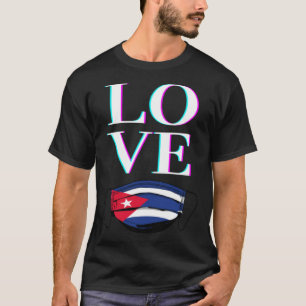 Camiseta Cuba AMA CUBA GRATUITA DE Máscara de Bandeira Cuba