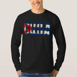 Camiseta Cuba: bandeira cubana mapeia cuba para mulheres e