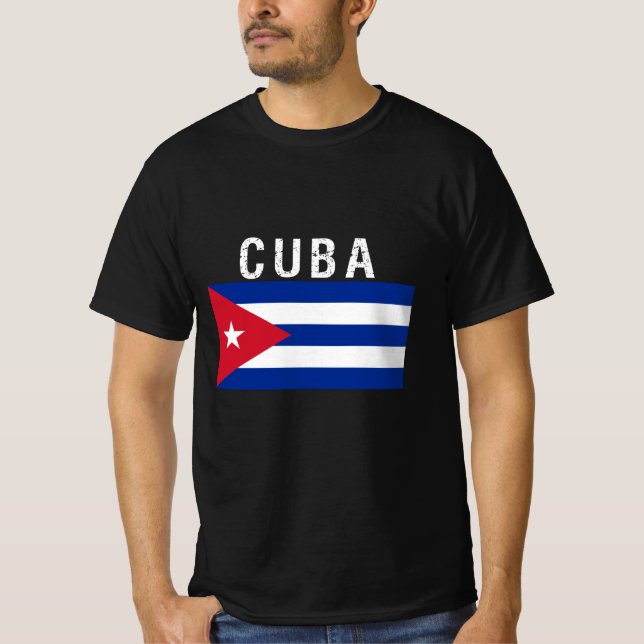 Camiseta Cuba,bandeira de Cuba (Frente)