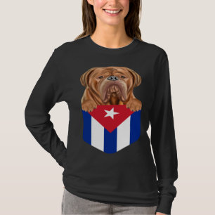 Camiseta Cuba Bandeira Dogues de Bordeaux Cachorro no Bolso