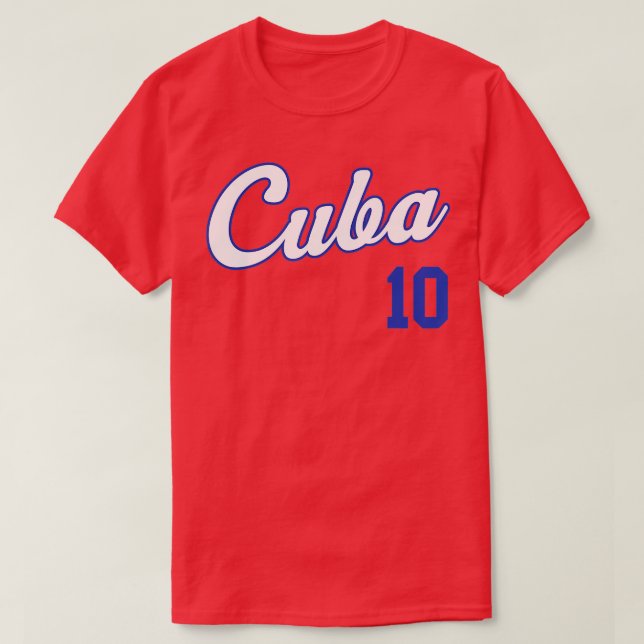 Camiseta Cuba Baseball Remera Beisbol Cubano Jersey 10 (Frente do Design)