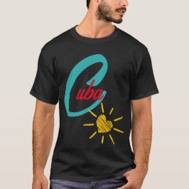 Camiseta Cuba com coração de sol