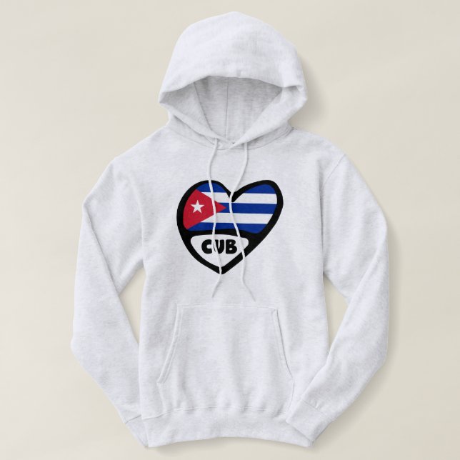 Camiseta Cuba Country Code Flag Heart, CUB (Frente do Design)