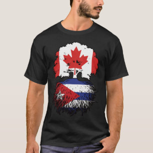 Camiseta Cuba Cuba Cuba Canadá: Bandeira de Raízes de Árvor