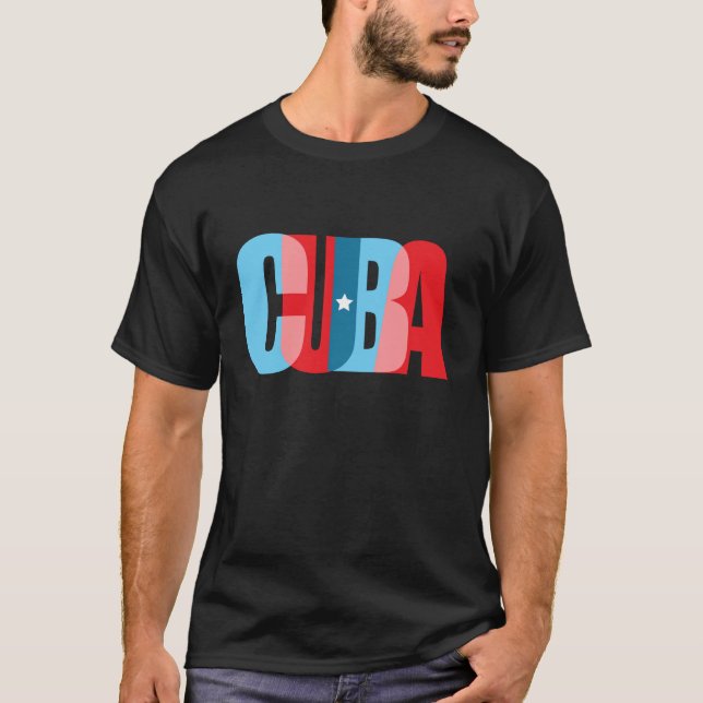 Camiseta CUBA - design textual na moda (Frente)