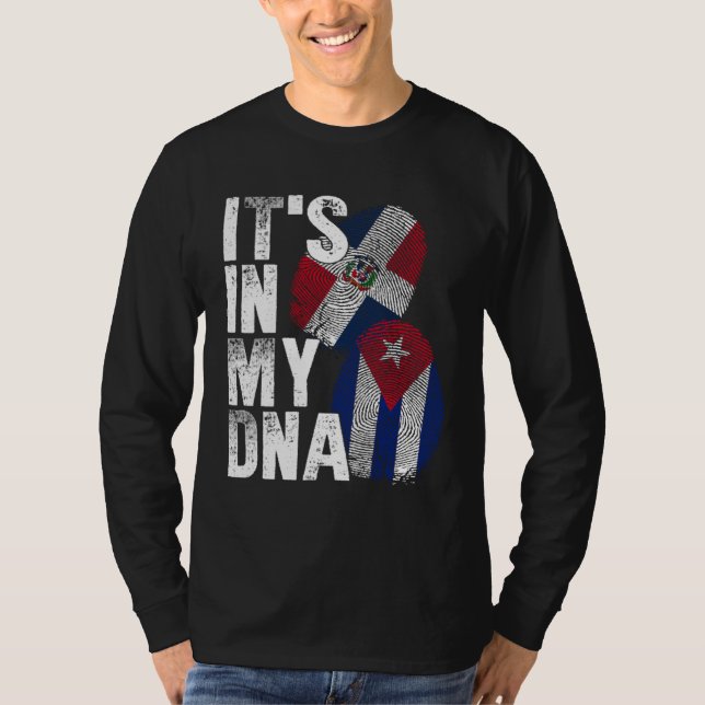 Camiseta Cuba Dominican Republic It s In My DNA Pride Cuban (Frente)
