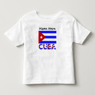 Camiseta Cuba e Bandeira Cubana Azul Claro Personalizado