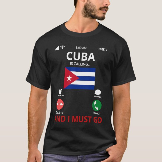 Camiseta Cuba está chamando (Frente)